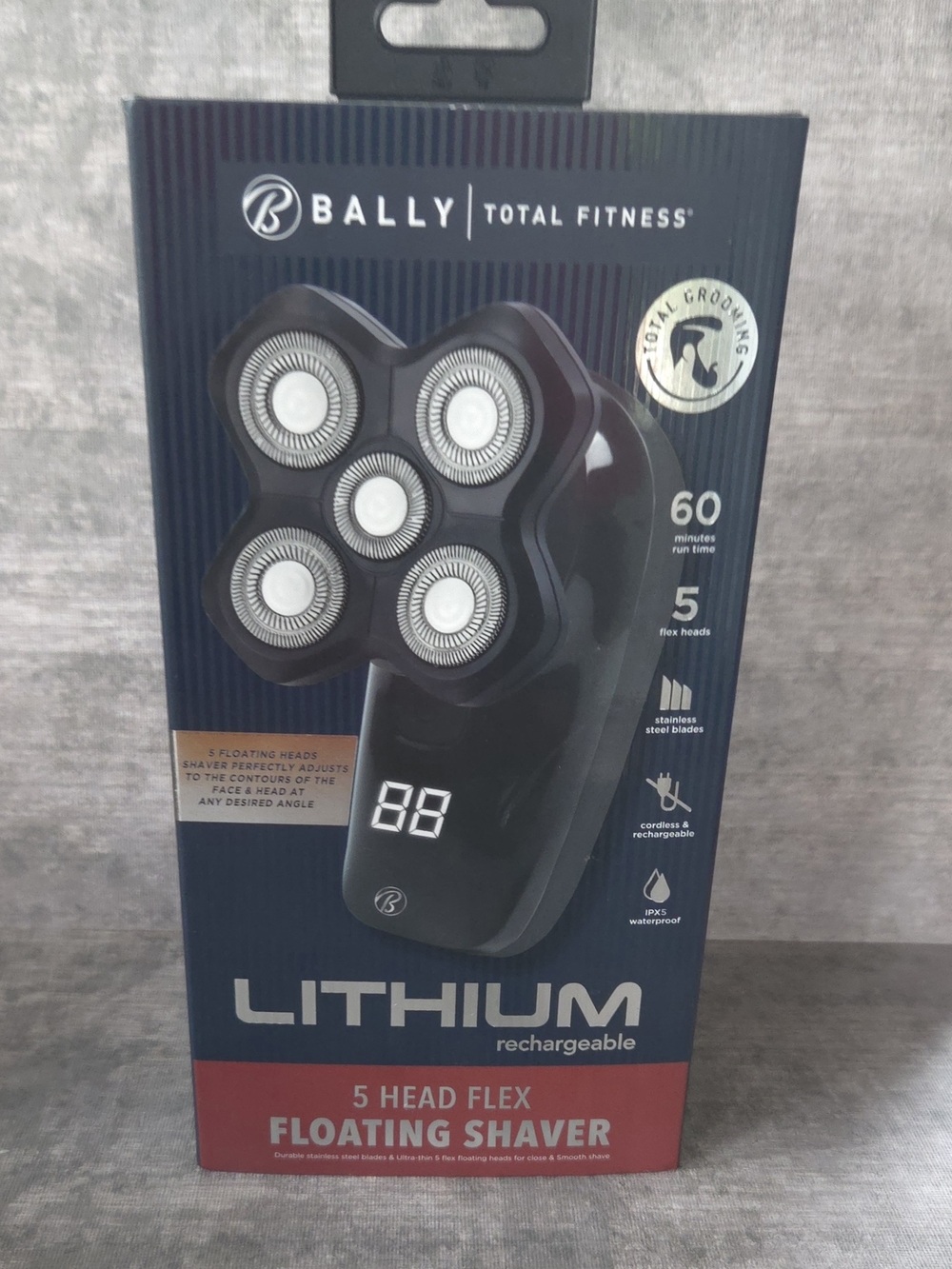 Bally Men’s Electric Shaver Packaging in Blue, Black and Red